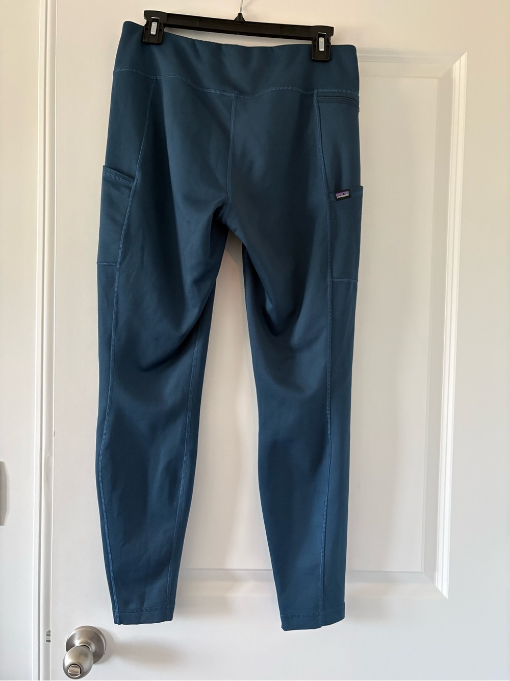 Patagonia Woman’s Pack Out Tights Peacock Blue Performance Legging with Logo L